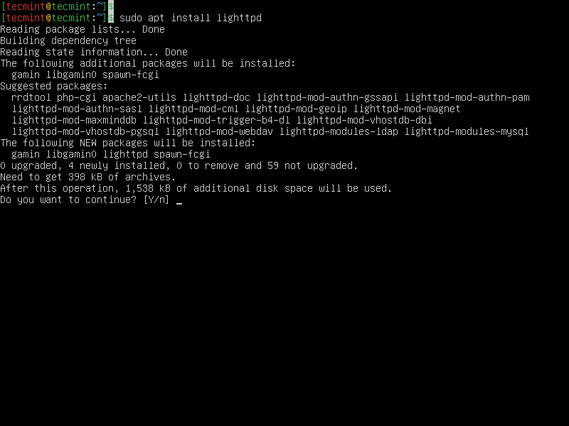 Install Lighttpd in Ubuntu