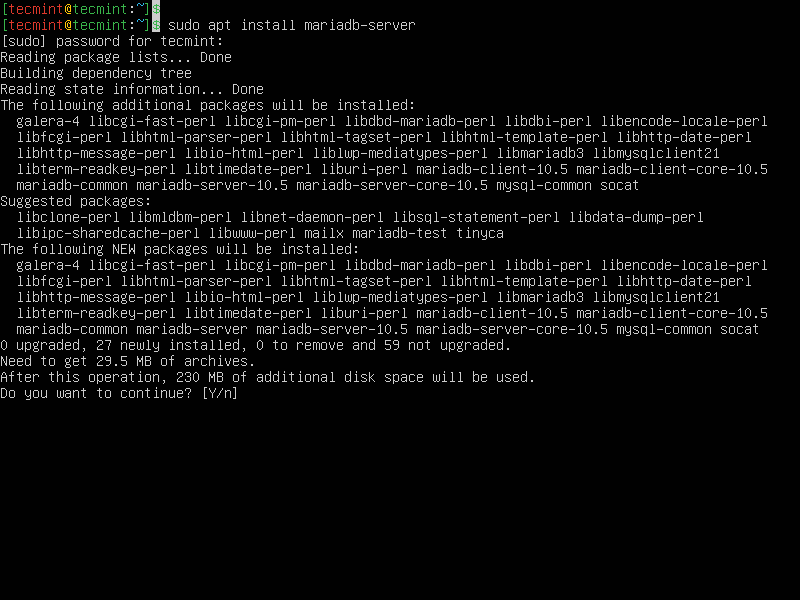 Install MaraiDB in Ubuntu
