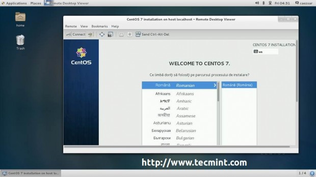 Bienvenido a la instalación de CentOS 7