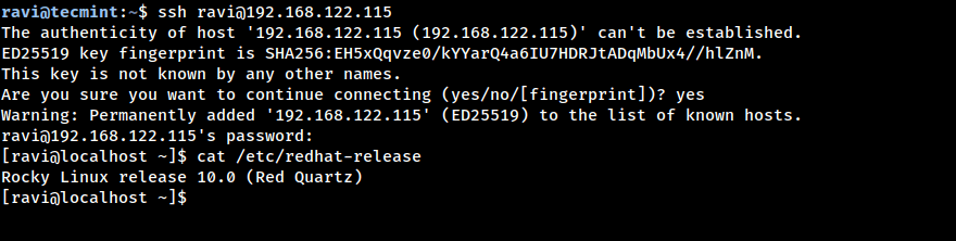 Log In to Your Rocky Linux Server