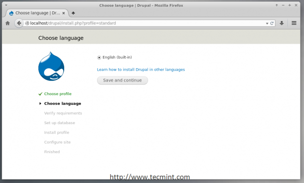 Select Drupal Installation Language