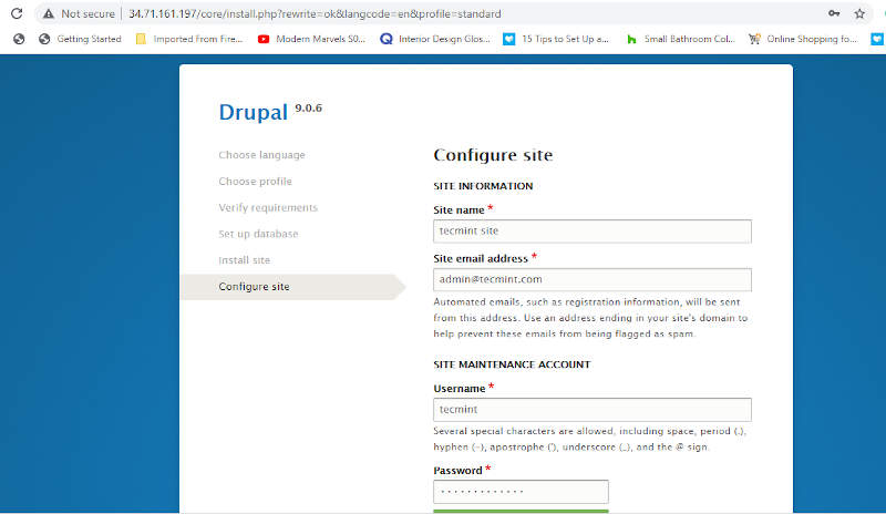 Set Drupal Site Settings