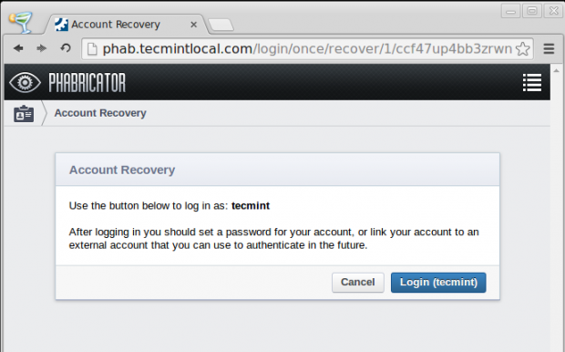 Phabricator Account Recovery