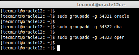 Create Oracle Groups