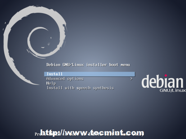  Seleccione Debian Install 