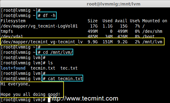 Check Logical Volume Data