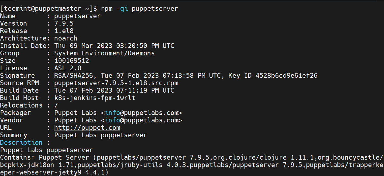 Confirm Puppet Server Installation