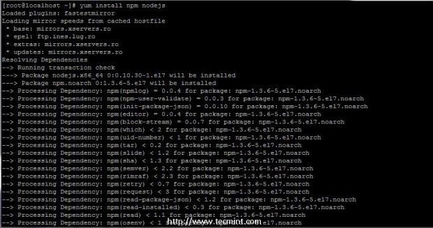 Install Node js in CentOS