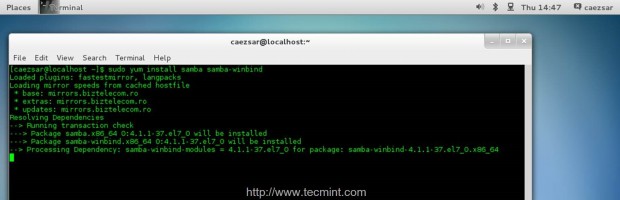 Install Samba in CentOS 7