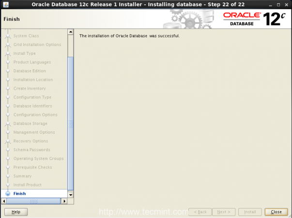 Oracle Installation Completed