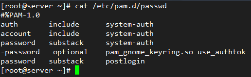 Archivo de configuración de PAM para contraseña de Linux