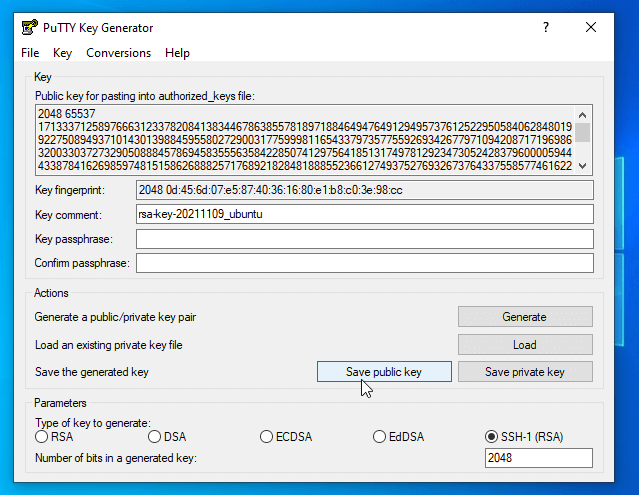 Save SSH RSA Key