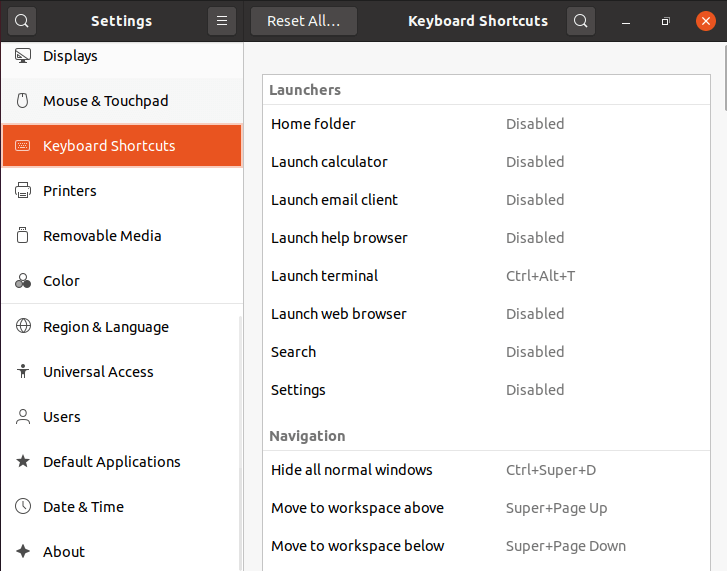 Set Keyboard Shortcuts