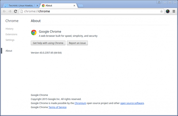 About Google Chrome
