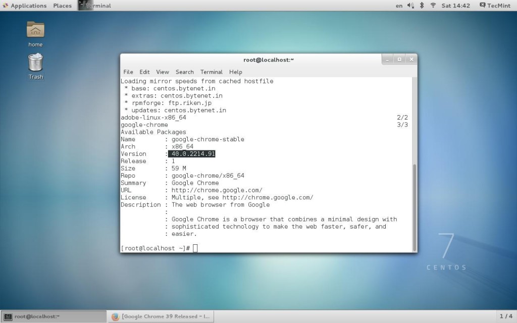 Yum Check Google Chrome | Tecmint: Linux Howtos, Tutorials & Guides