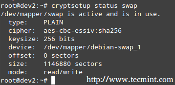 Check Swap Encryption Status