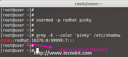 Create Unencrypted User Password in Linux