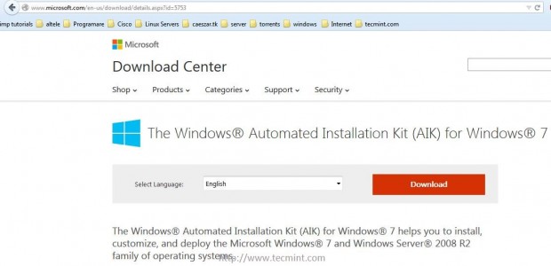 Descargar el kit de instalación automatizada de Windows
