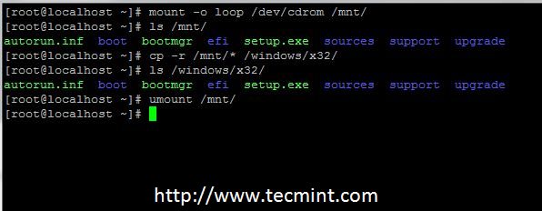 Mount Windows Install DVD on PXE