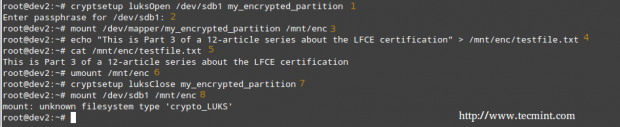 Test Encryption on Partition