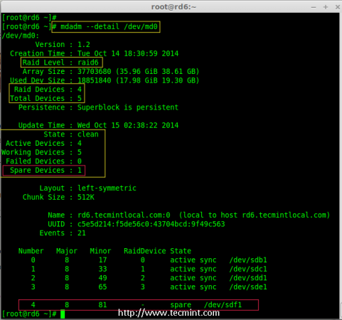 Verify sdf Partition Details