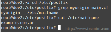 Configure Myorigin in Postfix