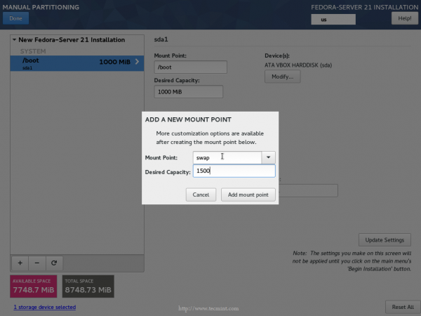 Create New Swap Partition