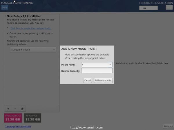 Create Root Partition