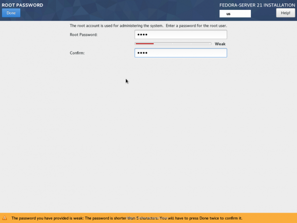 Create Root Password