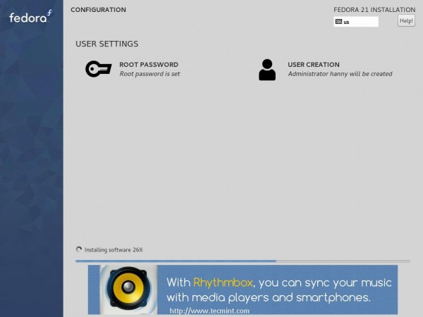 Installation of Fedora 21