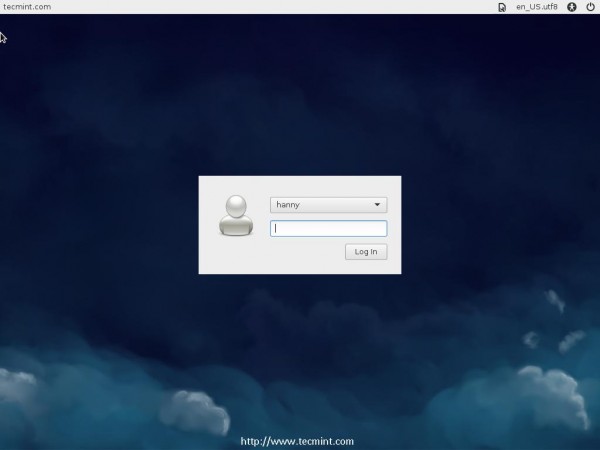 Fedora 21 Login Screen