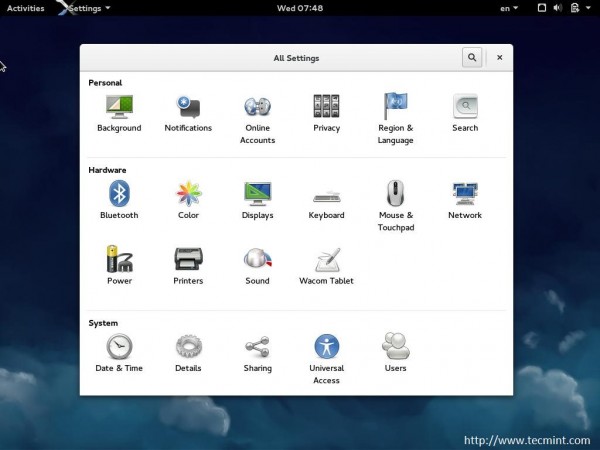 Fedora 21 Settings