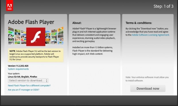 Install Flash Player in Fedora 21