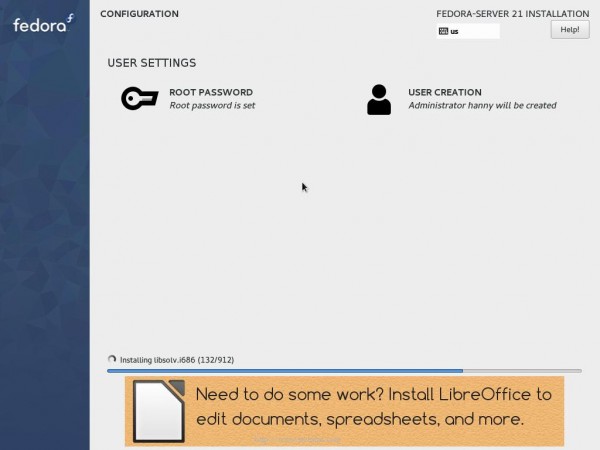 Fedora 21 Installation Process