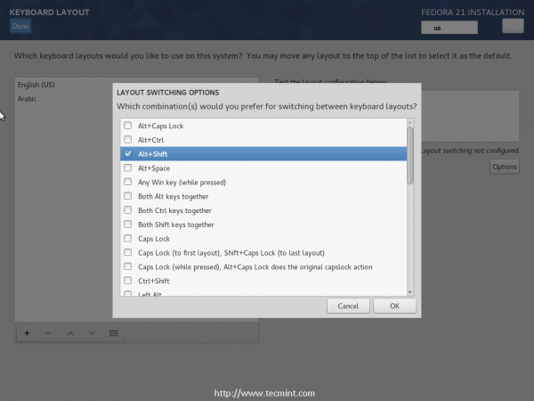 Layout Switching Options