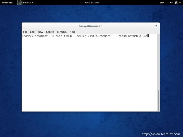 Upgrade Fedora Using Device