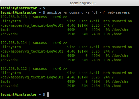 Check Disk Space on all Hosts