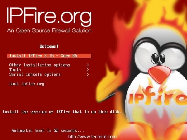 Choose Install IPFire