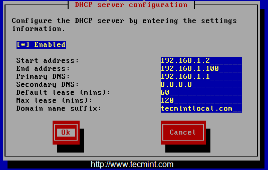 Configure DHCP Settings