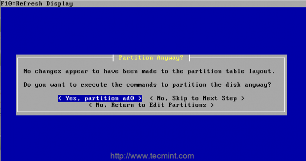 Confirm Partition