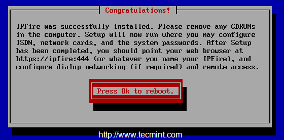 IPFire Installation Completed