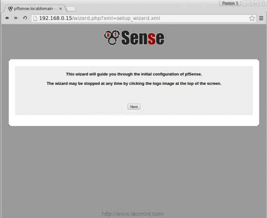 pfSense Setup Wizard