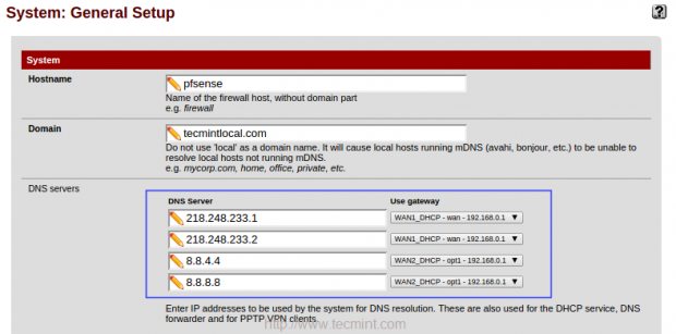 Add DNS IP Addresses