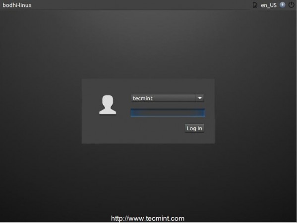 Bodhi Login Screen