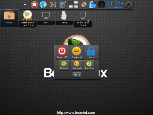 Bodhi System Shutdown Options