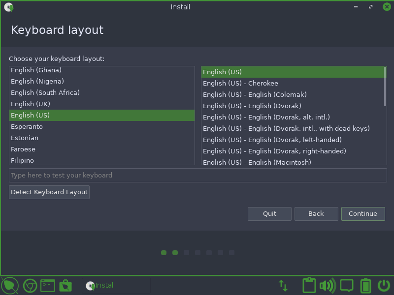 Choose Bodhi Linux Keyboard