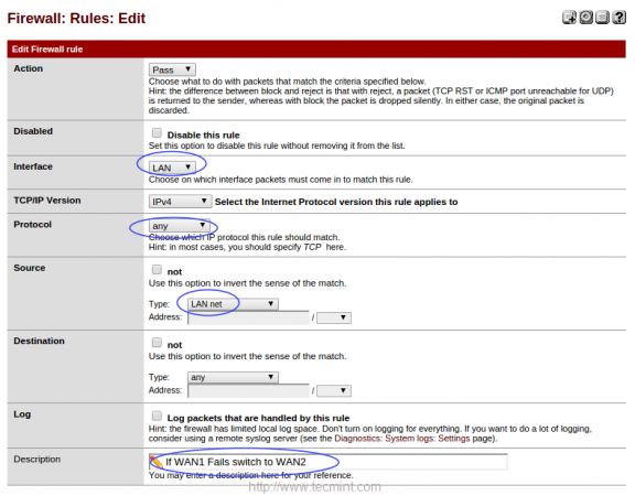 Configure FailOver Firewall Rule