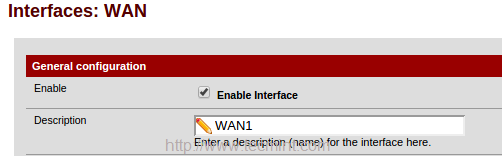 Configure WAN1 Interface