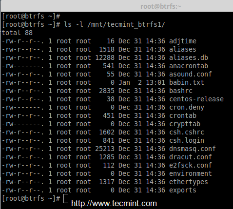 Confirm Btrfs Subvolume