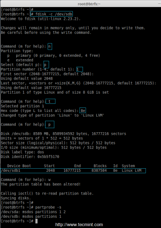 Create Partition for LVM